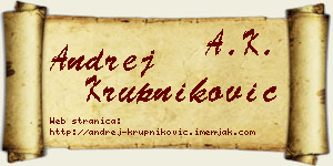 Andrej Krupniković vizit kartica